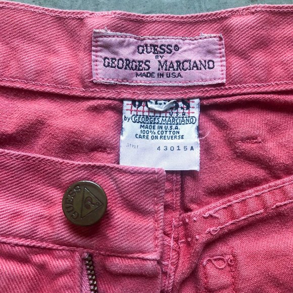 vintage 80s red GUESS JEANS Style 43105A high rise ankle zip Sz 29 - Picture 6 of 11